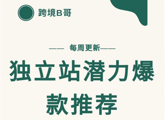 【跨境B哥】独立站潜力爆款选品推荐，测款出单率高达百分之80（每周更新）-布谷屋网赚资源网