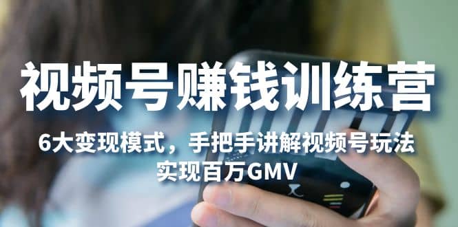 视频号赚钱训练营:6大变现模式,对平台的各项功能详细讲解,实现百万GMV-布谷屋免费网赚资源网