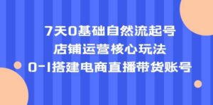 7天0基础自然流起号,店铺运营核心玩法,0-1搭建电商直播带货账号-布谷屋免费网赚资源网