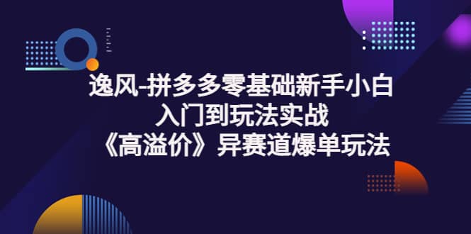 拼多多零基础新手小白入门到玩法实战《高溢价》异赛道爆单玩法实操课-布谷屋免费网赚资源网