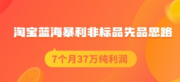 盗坤淘宝蓝海暴利非标品先品思路，7个月37万纯利润，压箱干货分享！【付费文章】-布谷屋网赚资源网