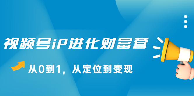 视频号iP进化财富营第1期，21天从0到1，从定位到变现-BT网赚资源网