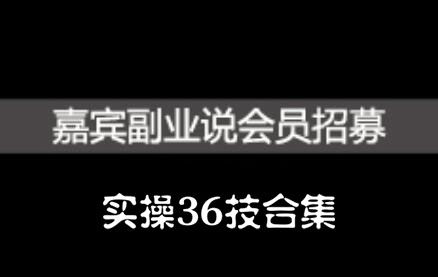 嘉宾副业说实操36技合集，价值1380元-BT网赚资源网