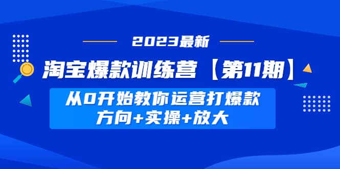 淘宝爆款训练营【第11期】 从0开始教你运营打爆款，方向 实操 放大-布谷屋网赚资源网