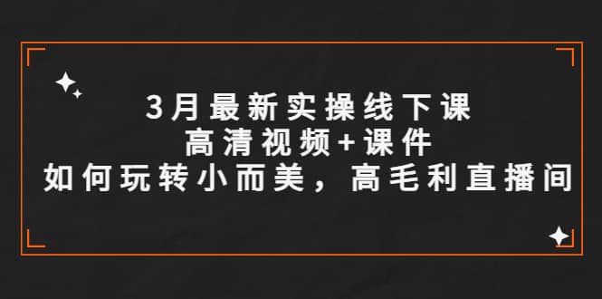 3月最新实操线下课高清视频 课件,如何玩转小而美,高毛利直播间-布谷屋免费网赚资源网