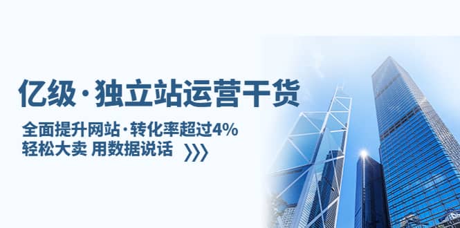 独立站运营干货：全面提升网站·转化率超过4%，轻松大卖 用数据说话-布谷屋免费网赚资源网