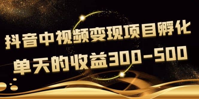 黄岛主《抖音中视频变现项目孵化》单天的收益300-500 操作简单粗暴-布谷屋免费网赚资源网