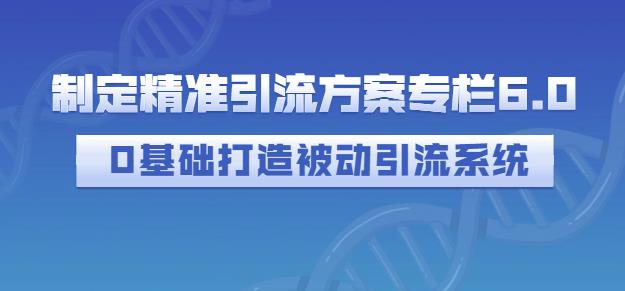 制定精准引流方案专栏6.0,0基础打造被动引流系统-布谷屋免费网赚资源网