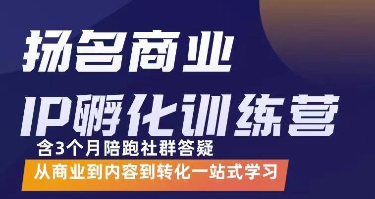 杨名商业IP孵化训练营,从商业到内容到转化一站式学 价值5980元-布谷屋免费网赚资源网
