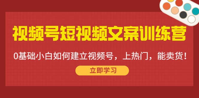 视频号短视频文案训练营：0基础小白如何建立视频号，上热门，能卖货！-布谷屋免费网赚资源网