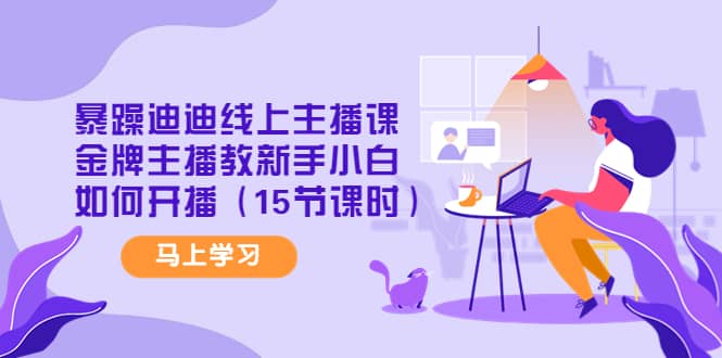 暴躁迪迪线上主播课,金牌主播教新手小白如何开播(15节课时)-布谷屋免费网赚资源网