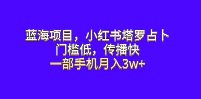 蓝海项目,小红书塔罗占卜,门槛低,传播快,一部手机月入3w-布谷屋免费网赚资源网