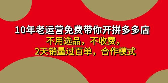 拼多多-合作开店日入4000+两天销量过百单，无学费、老运营教操作、小白…-BT网赚资源网