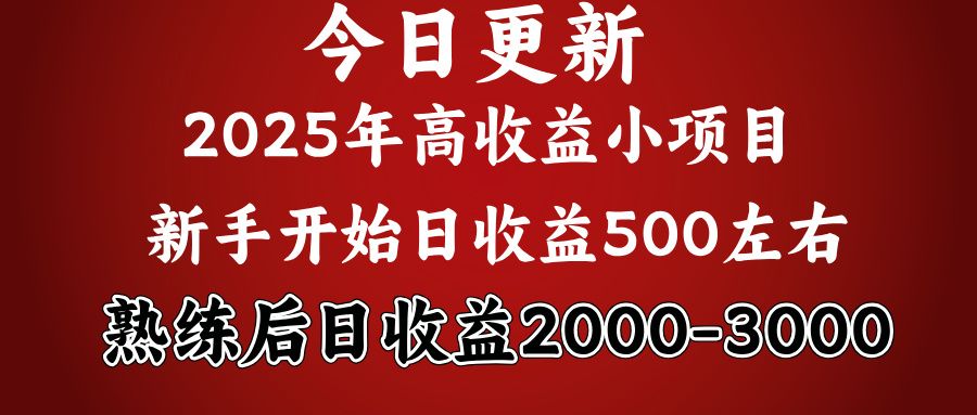 好项目一眼就能看出来，日收益1000，长久可做，2025拼的就是我比你勤奋-布谷屋免费网赚资源网