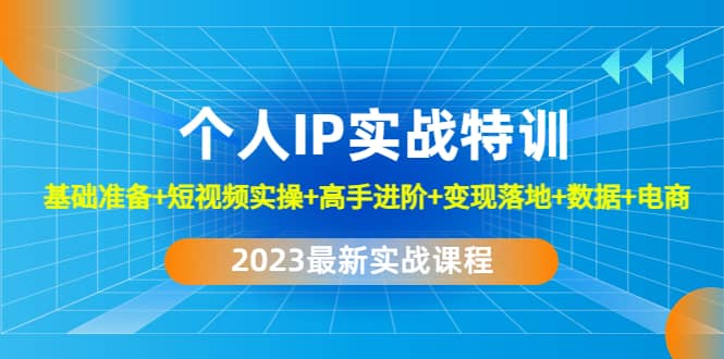 2023个人IP实战特训：基础准备+短视频实操+高手进阶+变现落地+数据+电商-布谷屋免费网赚资源网