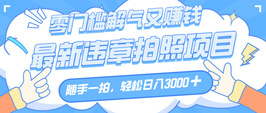 解气又赚钱的项目，随手一拍，轻松收入3000+，最新违章拍照赚钱-布谷屋免费网赚资源网