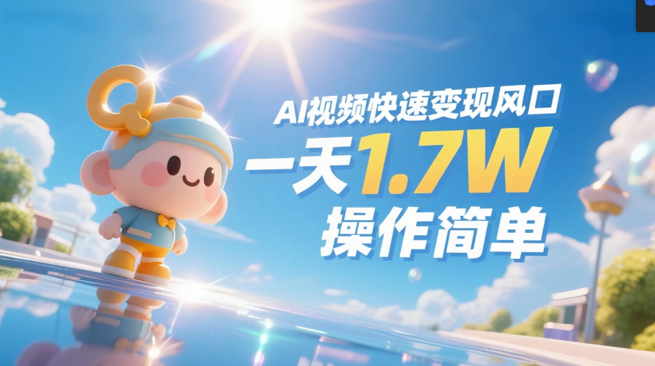 图片[1]-《Ai视频变现风口，一天1.7W，收入无上限，操作简单》-布谷屋免费网赚资源网