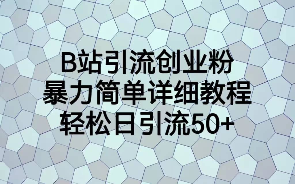 B站引流创业粉,暴力简单详细教程,轻松日引流50+-布谷屋免费网赚资源网