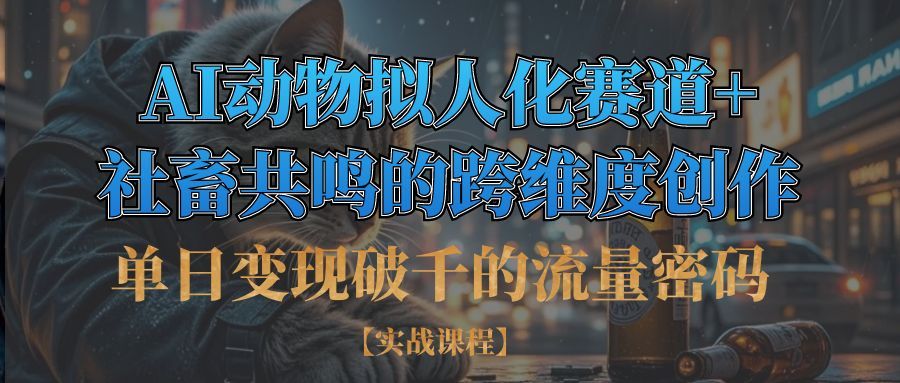 单日变现破千的流量密码,AI动物拟人化赛道+社畜共鸣的跨维度创作-布谷屋免费网赚资源网
