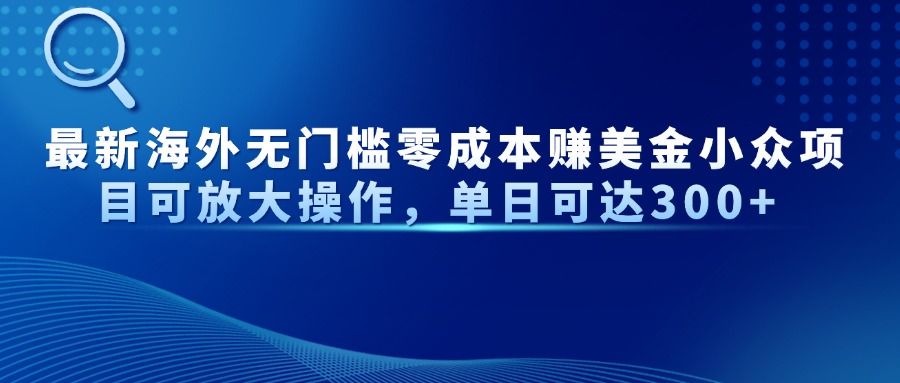 最新海外无门槛美金小众项目可放大操作，单日可达300+-布谷屋免费网赚资源网