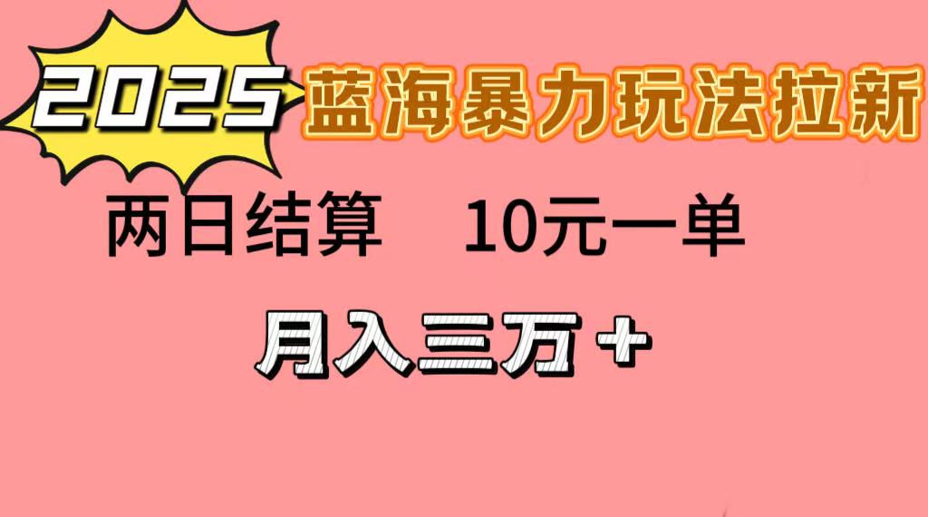 蓝海暴力拉新项目,10元一单,两日结算,月入3w➕-布谷屋免费网赚资源网