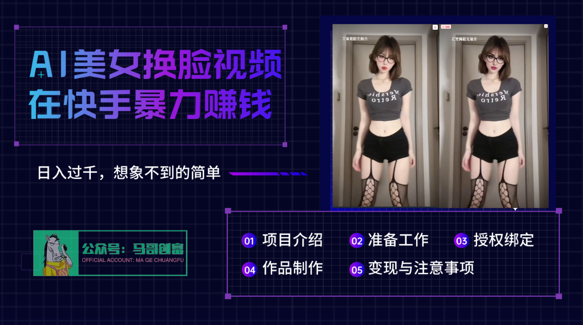 AI批量生成美女换脸视频,结合抖音快手暴利赚钱,通过此方法拉新日入过千-布谷屋免费网赚资源网