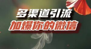 多渠道引流,加爆你的微信,把流量导入到私域,这是每一个想要在互联网赚钱的人必须掌握的底层能力-布谷屋免费网赚资源网