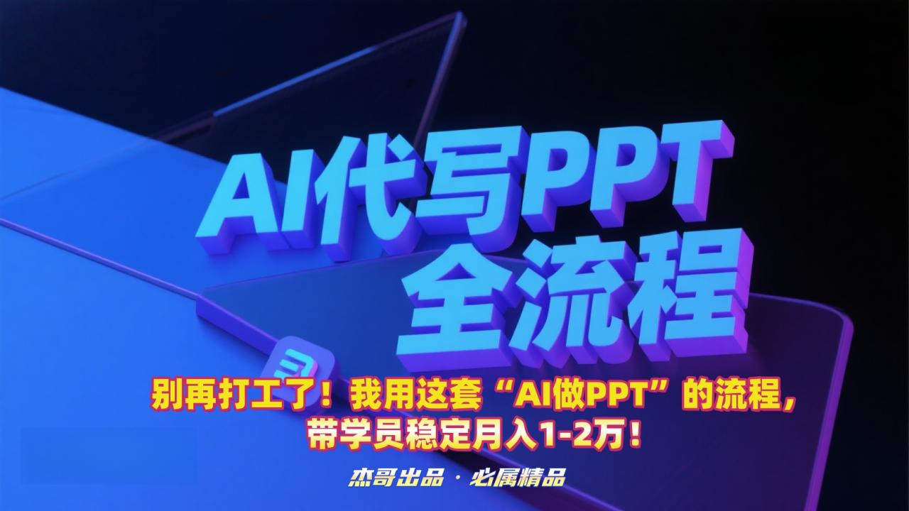 别再打工了！我用这套“AI做PPT”的流程，带学员稳定月入1-2万！-布谷屋免费网赚资源网