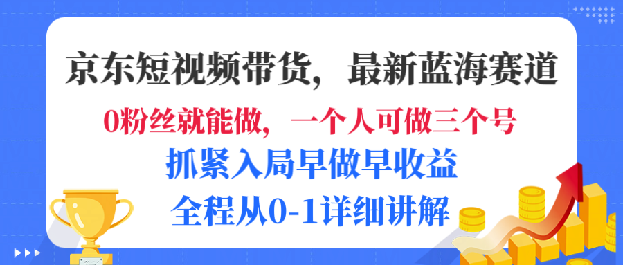 京东短视频带货,最新蓝海赛道,发视频长尾流量,未来几年躺赚被动收益,全程从0-1详细讲解-布谷屋免费网赚资源网