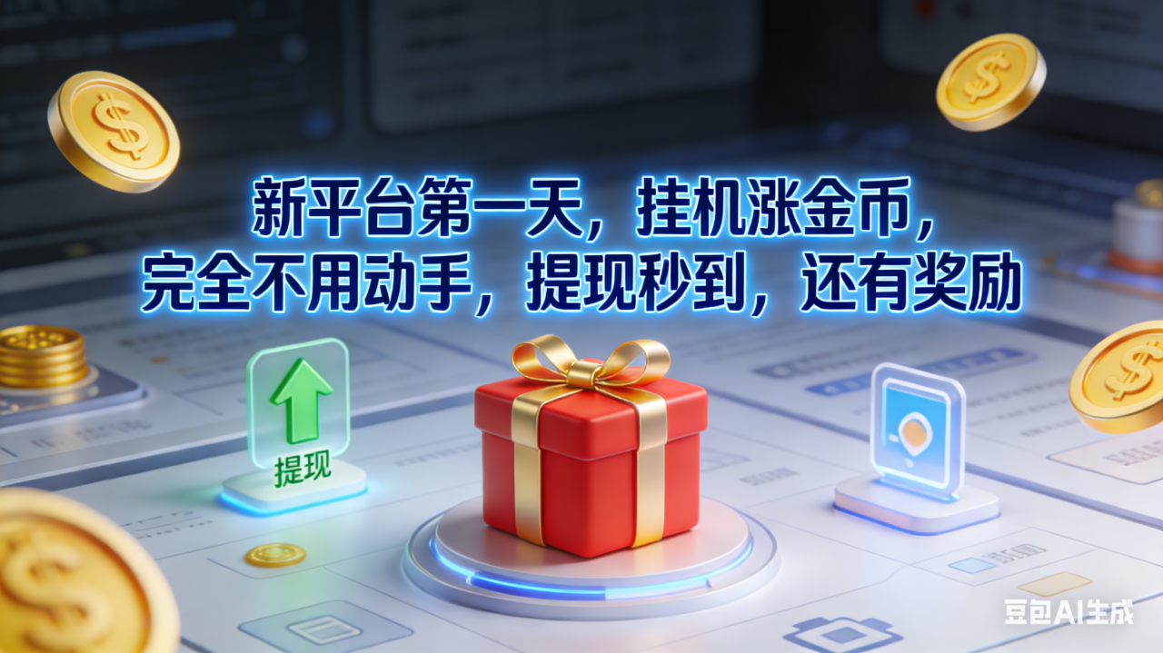 图片[1]-新平台第一天，挂机涨金币，完全不用动手，提现秒到，还有奖励-布谷屋免费网赚资源网