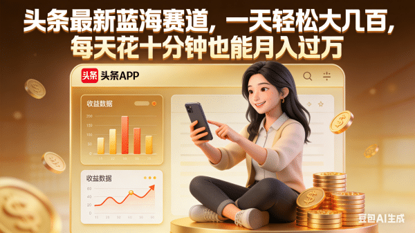 图片[1]-头条最新蓝海赛道，一天轻松大几百，每天花十分钟也能月入过万-布谷屋免费网赚资源网