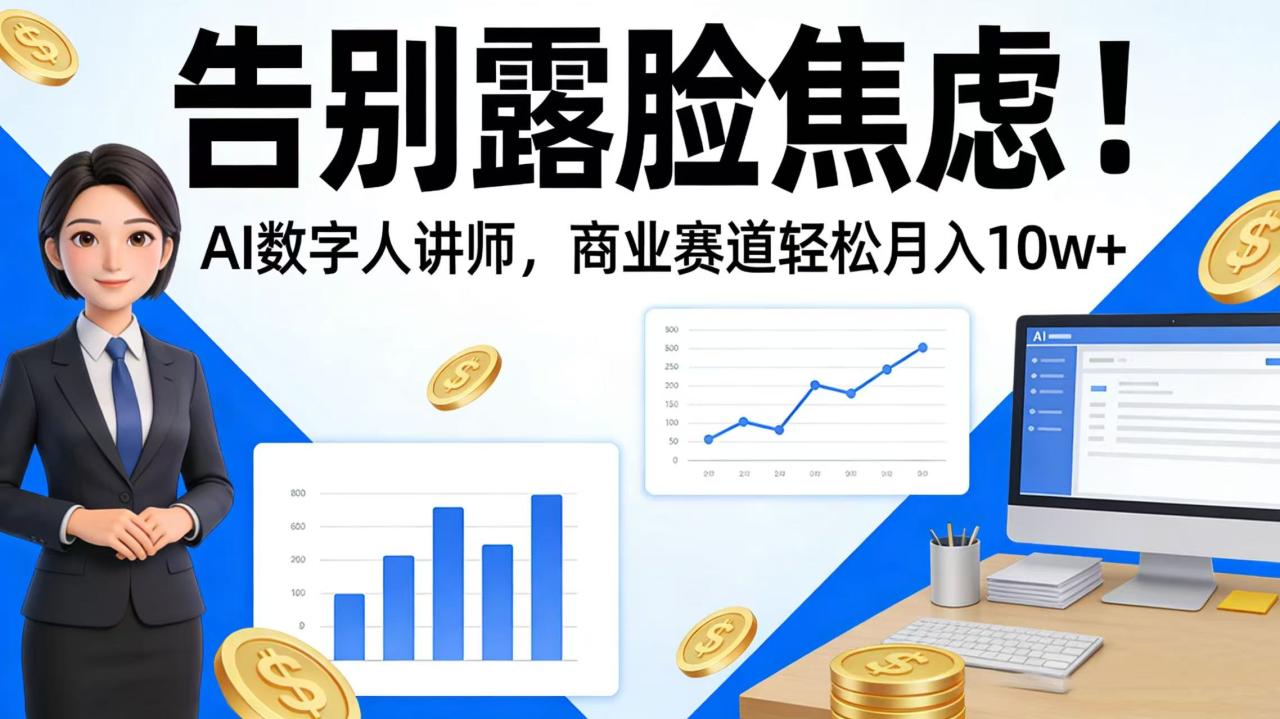 图片[1]-告别露脸焦虑！AI 数字人讲师，商业赛道轻松月入 10w+-布谷屋免费网赚资源网
