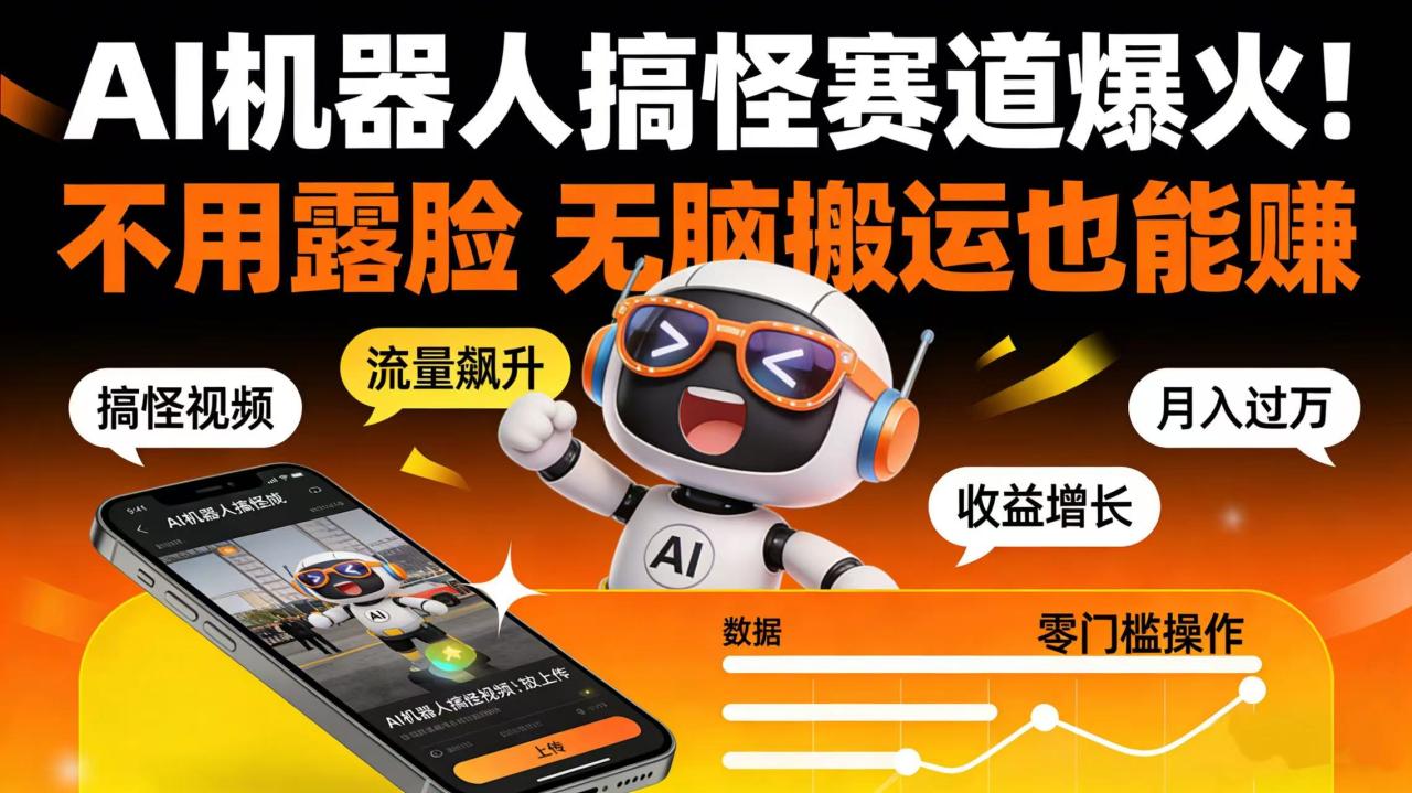 图片[1]-AI 机器人搞怪赛道爆火！不用露脸 无脑搬运也能赚-布谷屋免费网赚资源网