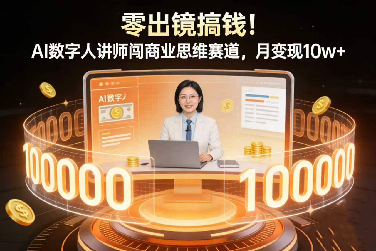 图片[1]-零出镜搞钱！AI 数字人讲师闯商业思维赛道，月变现 10w+-布谷屋免费网赚资源网