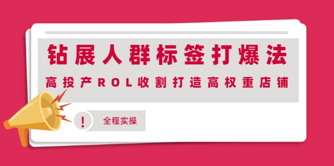 图片[1]-钻展人群标签打爆法，高投产ROL收割打造高权重店铺(全程实操)-布谷屋免费网赚资源网