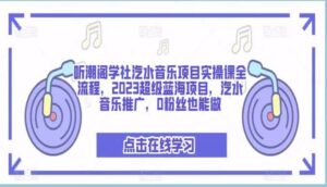 听潮阁学社汽水音乐项目实操课全流程，2023超级蓝海项目，汽水音乐推广，0粉丝也能做-布谷屋免费网赚资源网