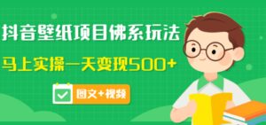 价值990元的抖音壁纸项目佛系玩法，马上实操一天变现500 （图文 视频）-布谷屋免费网赚资源网