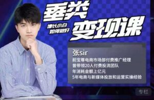 张sir·垂类变现课，抖音带货新手才看粉丝量，高手都看变现效率-布谷屋免费网赚资源网