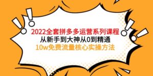 2022全套拼多多运营课程，从新手到大神从0到精通，10w免费流量核心实操方法-布谷屋免费网赚资源网