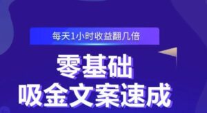 零基础吸金文案速成,每天1小时收益翻几倍价值499元-布谷屋免费网赚资源网