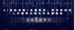AI换脸视频 直播教程 帮你换成别人的模样还能实时直播撸钱 (教程 配套资料)-布谷屋免费网赚资源网