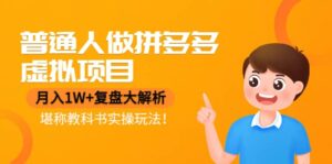 普通人做拼多多虚拟项目,复盘大解析,堪称教科书实操玩法-布谷屋免费网赚资源网