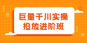 巨量千川实操投放进阶班,投放策略、方案,复盘模型和数据异常全套解决方法-布谷屋免费网赚资源网