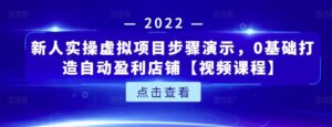 新人实操虚拟项目步骤演示，0基础打造自动盈利店铺【视频课程】-布谷屋免费网赚资源网