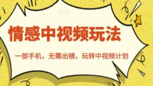北北情感中视频玩法,一部手机,无需出镜,玩转中视频计划-布谷屋免费网赚资源网
