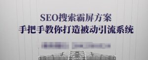 SEO搜索霸屏方案,手把手教你打造被动引流系统【视频课程】-布谷屋免费网赚资源网