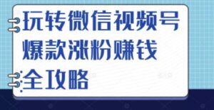 玩转微信视频号爆款涨粉赚钱全攻略,让你快速抓住流量风口,收获红利财富-布谷屋免费网赚资源网