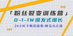 「粉丝裂变训练营」0-1-1w爆发式增长,24小时不断的涨粉-睡觉也在涨-16节课-布谷屋免费网赚资源网