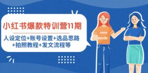 小红书爆款特训营11期:人设定位 账号设置 选品思路 拍照教程 发文流程等-布谷屋免费网赚资源网