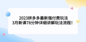 2023拼多多最新强付费玩法，3月新课78分钟详细讲解玩法流程-布谷屋免费网赚资源网